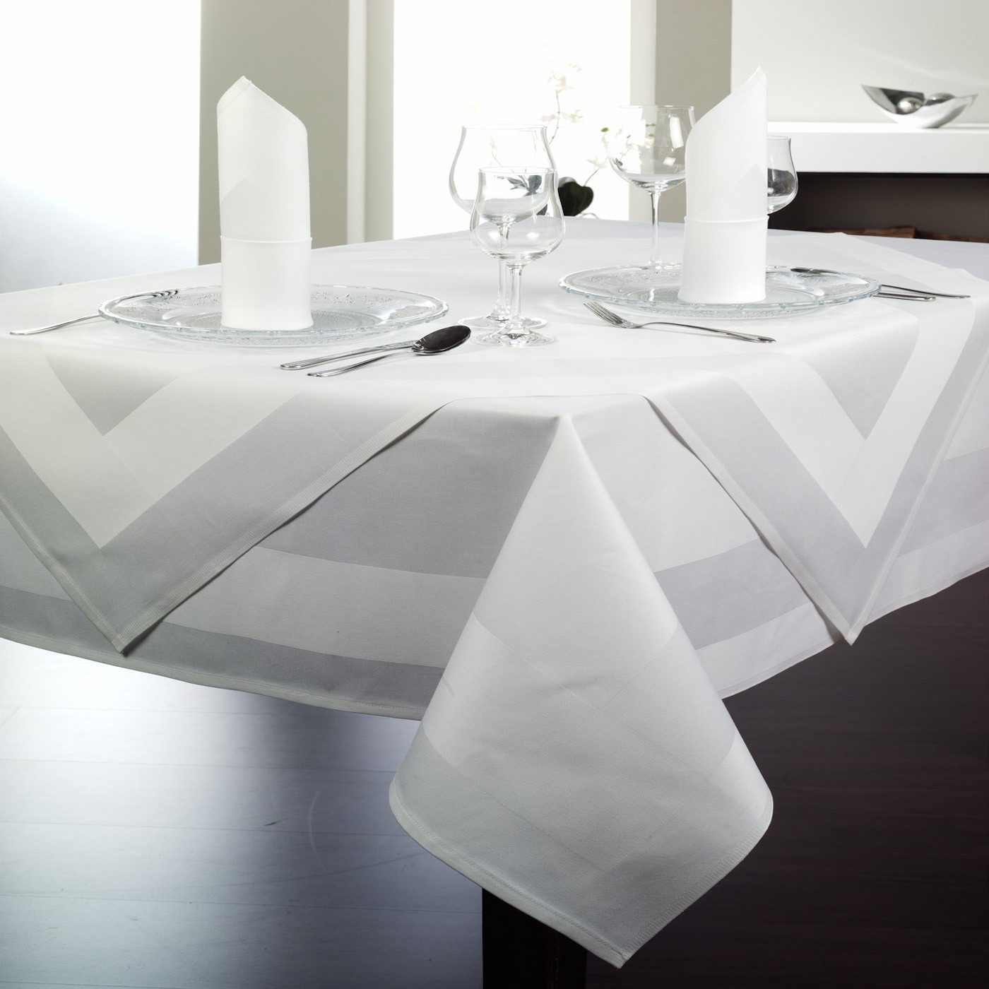 Nappe en tissu polyester, blanche, lavable, nappe pour banquet de mariage,  restaurant
