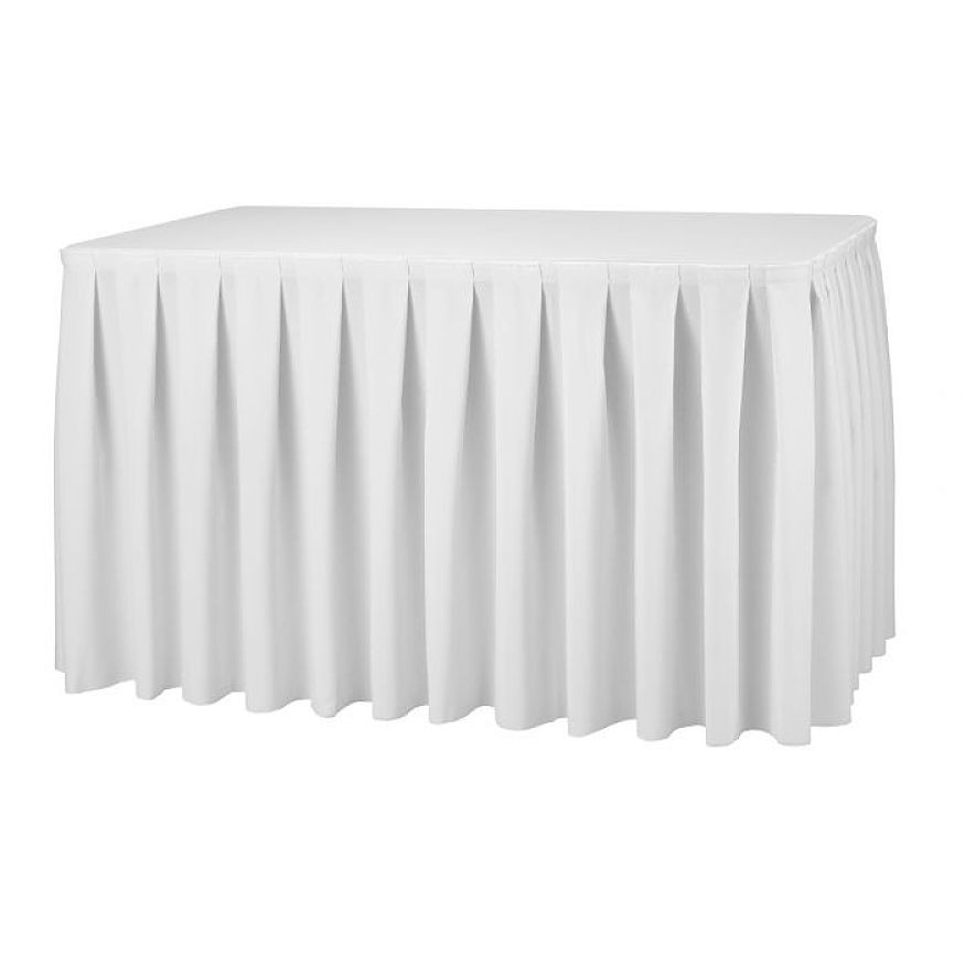 Juponnage de table blanc plis larges box pleat Miami - Ltitex