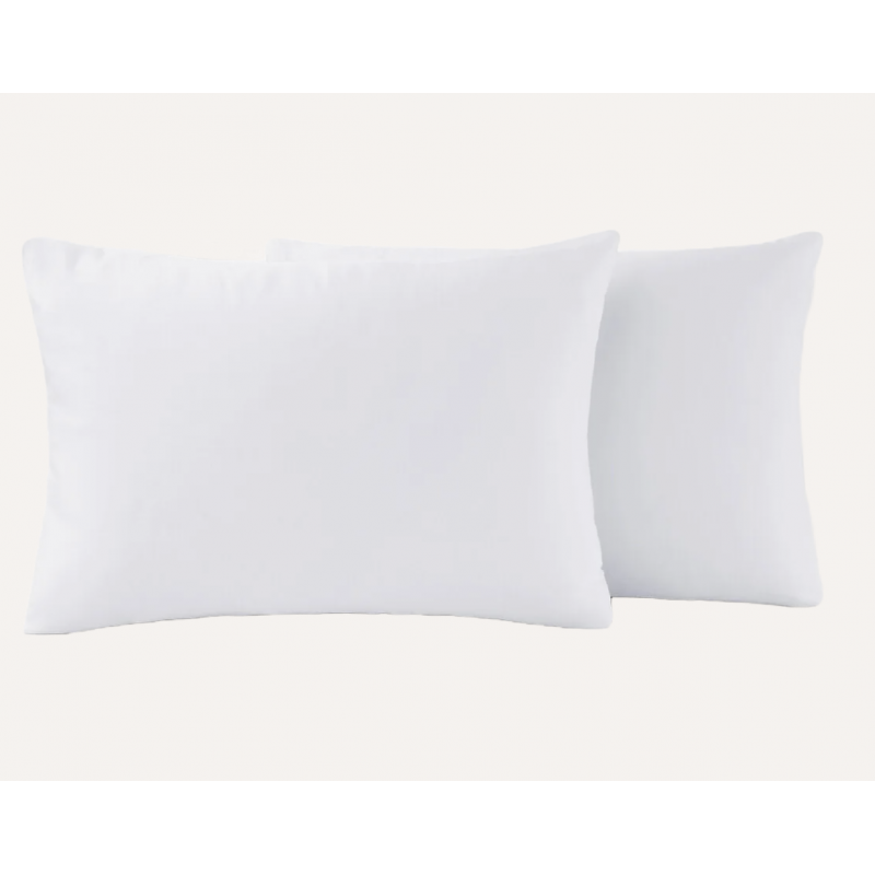 Taie d'oreiller satin coton blanc